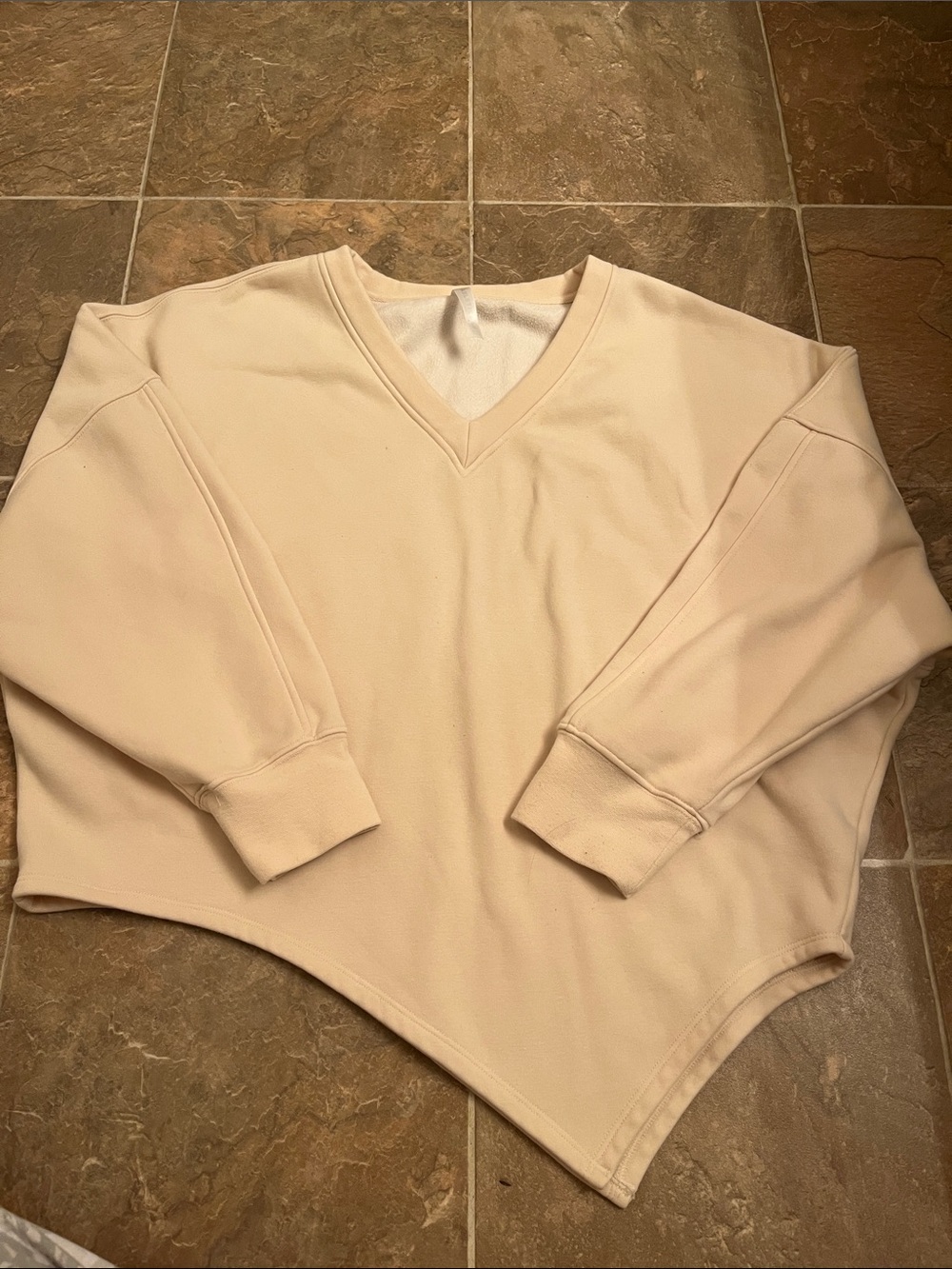 Fabletics Women's V-Neck Sweater in Cream